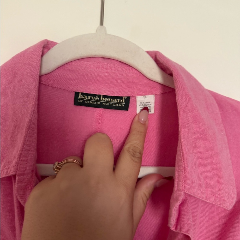 Pink linen button down - Picture 4 of 4